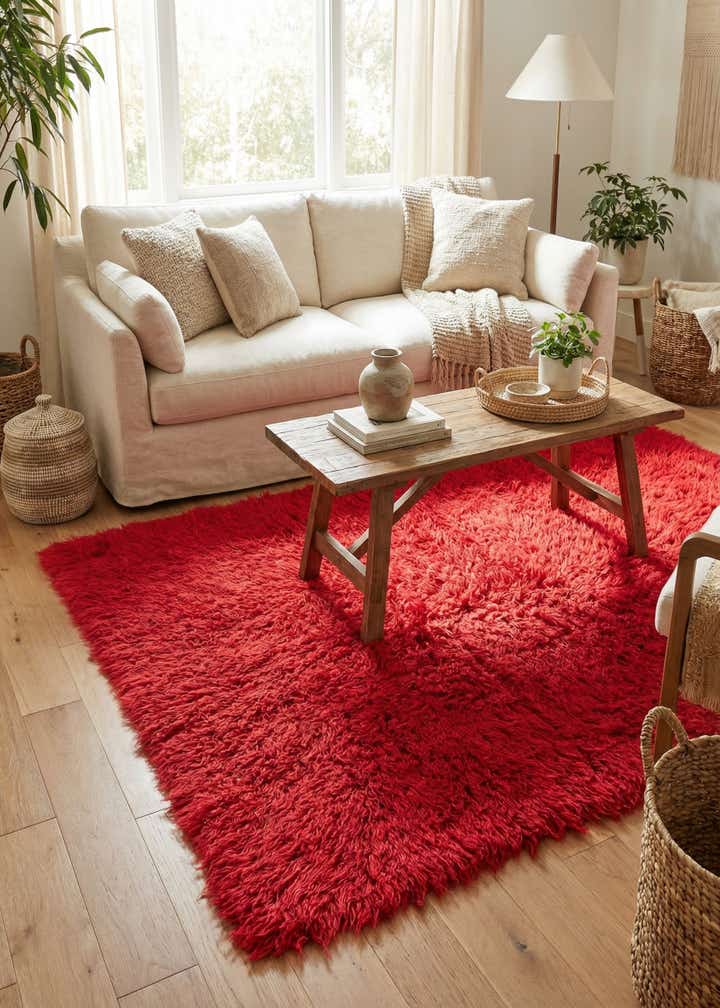 4' 8 x 6' 7 Hand Knotted Moroccan Wool Rug