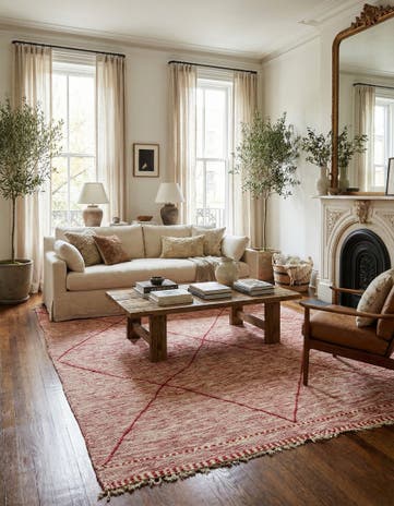 6' 9 x 9' 8 Hand Knotted Moroccan Wool Rug