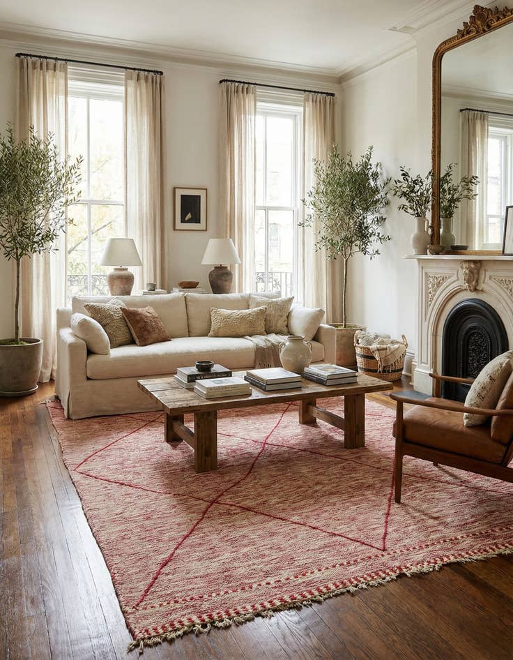 Detail image of  6' 9 x 9' 8  Hand Knotted Moroccan Wool Rug