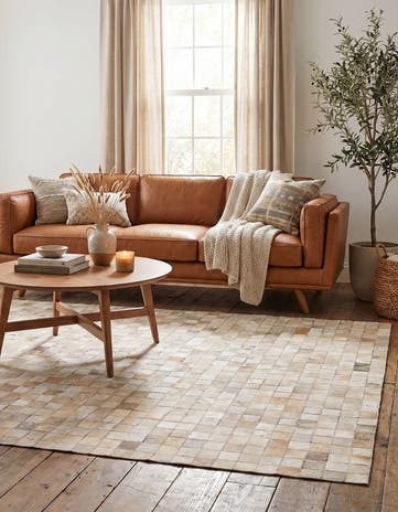 4' 1 x 5' 8 Cowhide Stocks Rug