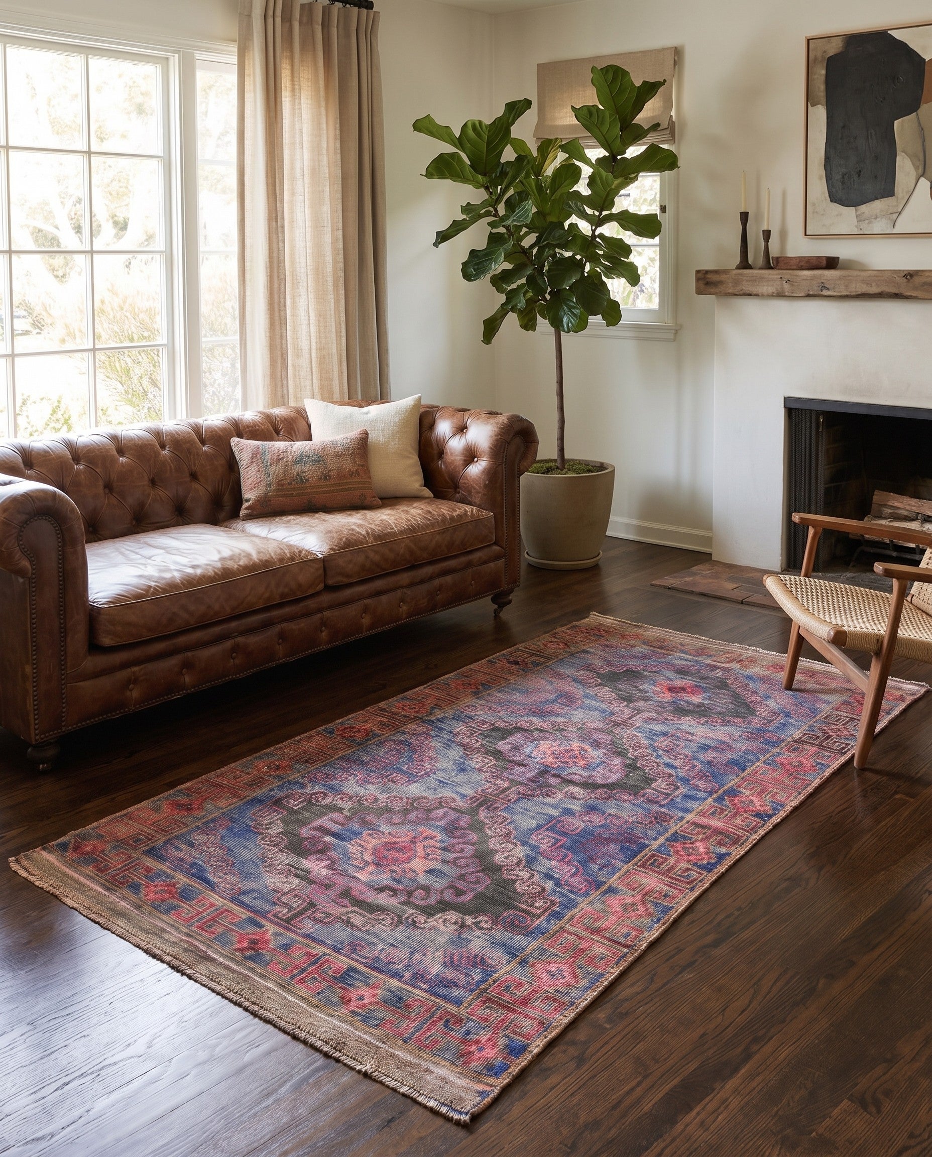 3' 5 x 6' 5 Hand Knotted Ultra Vintage Persian Wool Rug
