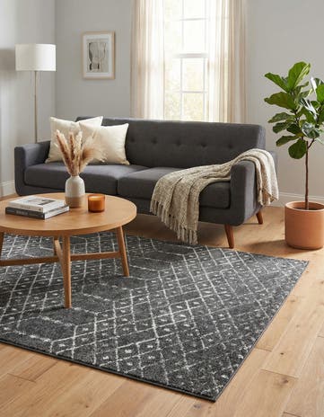Charcoal Gray Paxon Trellis Rug