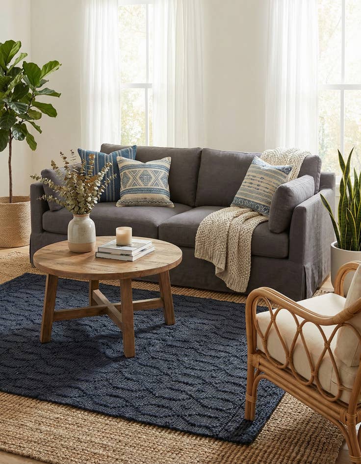 Detail image of 4' 1 x 6' 1  Hand Woven Larsa Jute Rug