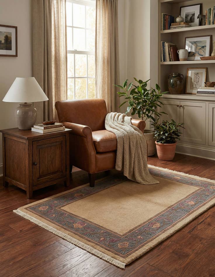 Detail image of 3' 1 x 5' 4 Hand Knotted Nepal Wool Rug