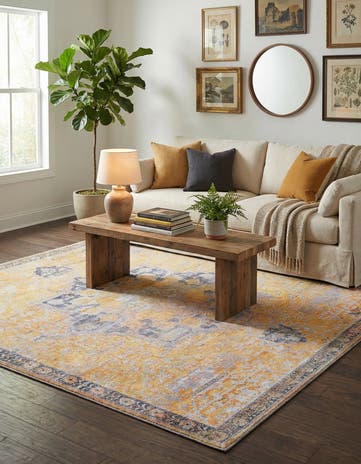 5' 3 x 5' 3 Washable Francesca Square Rug