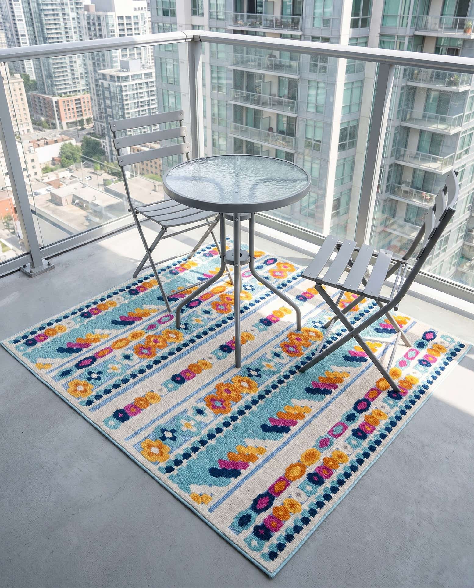 5' 3 x 5' 3 Easy-Clean Aruba Indoor / Outdoor Square Rug