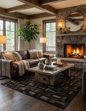 5' 3 x 8' 1 Cowhide - Patchwork Rug