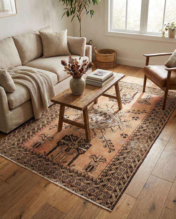 4' x 6' 4 Hand Knotted Ultra Vintage Persian Wool Rug
