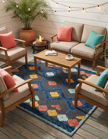 7' 10 x 7' 10 Easy-Clean Belize Indoor / Outdoor Square Rug