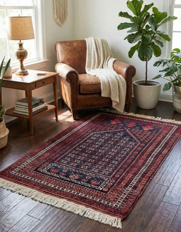 3' 6 x 5' 9 Hand Knotted Balouch Oriental Wool Rug