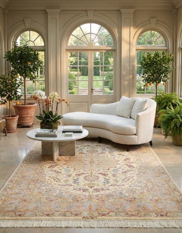 4' 4 x 6' 7 Ghom Silk Rug
