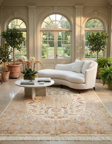 4' 4 x 6' 7 Ghom Silk Rug