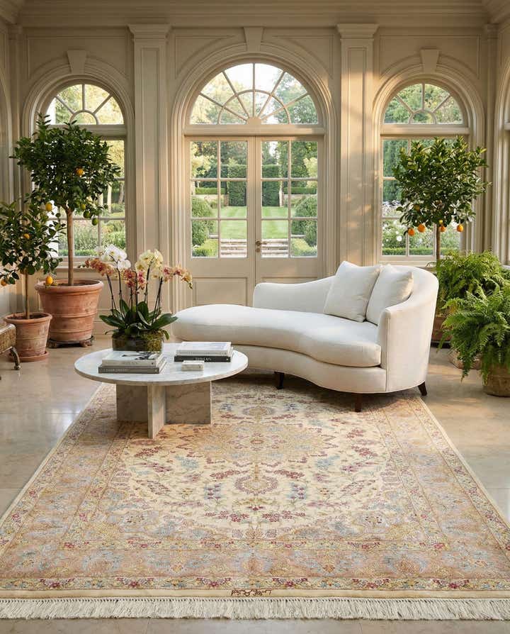 4' 4 x 6' 7 Ghom Silk Rug