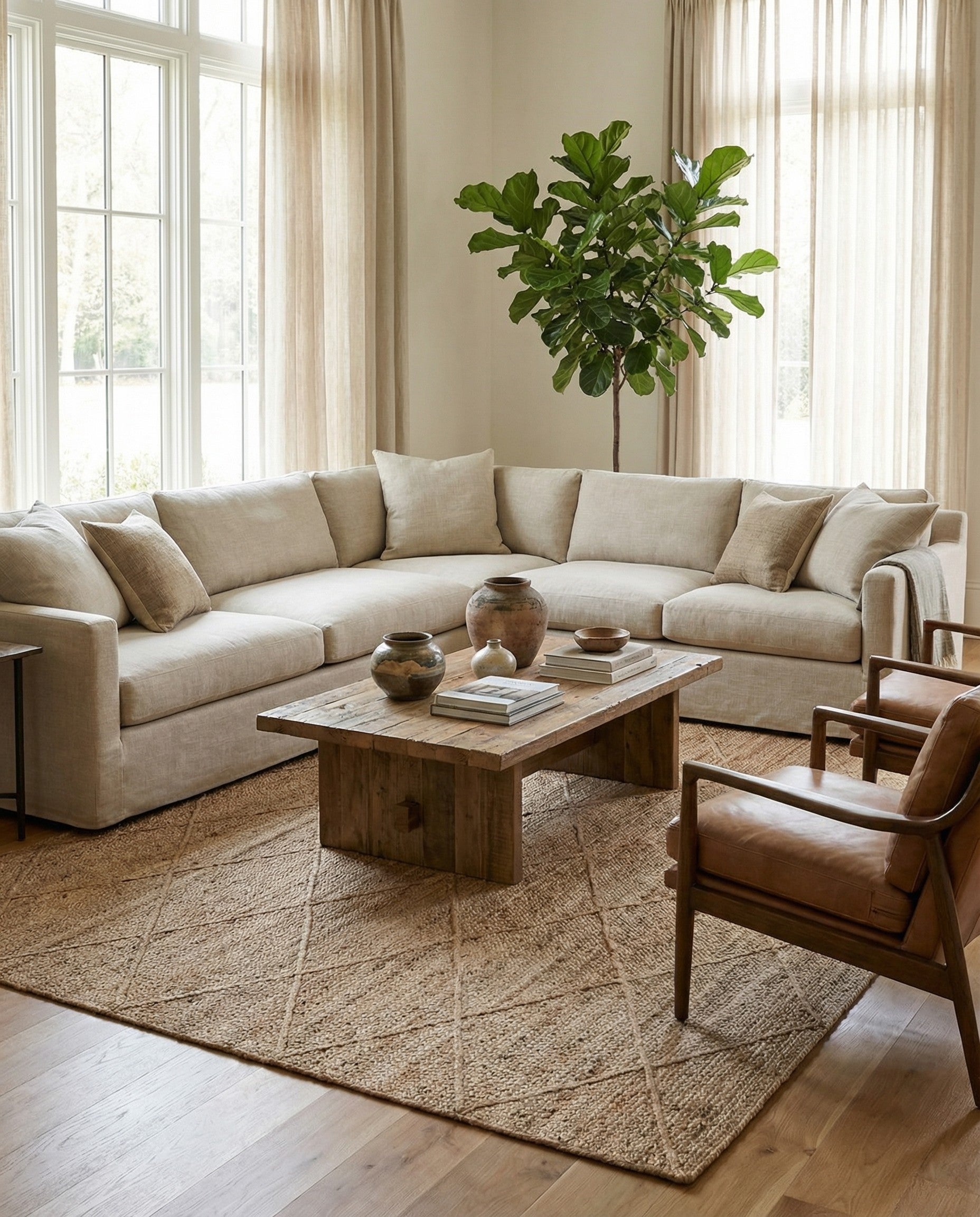  6' 10 x 12' 1  Hand Woven Braided Jute Rug