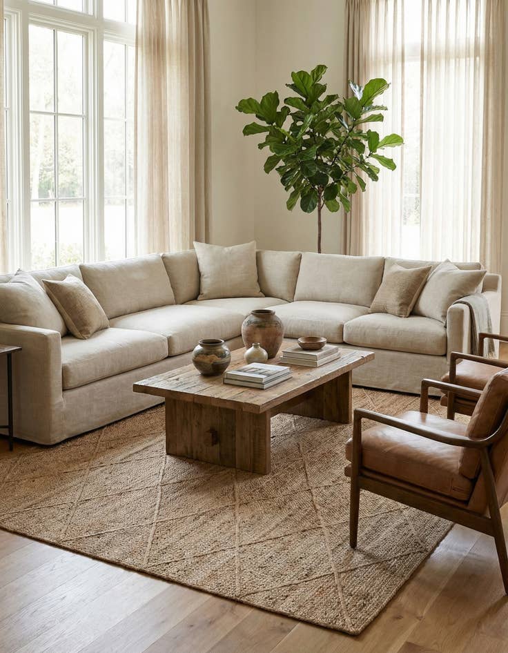 Detail image of 6' 10 x 12' 1  Hand Woven Braided Jute Rug