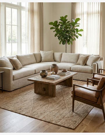 6' 10 x 12' 1 Hand Woven Braided Jute Rug