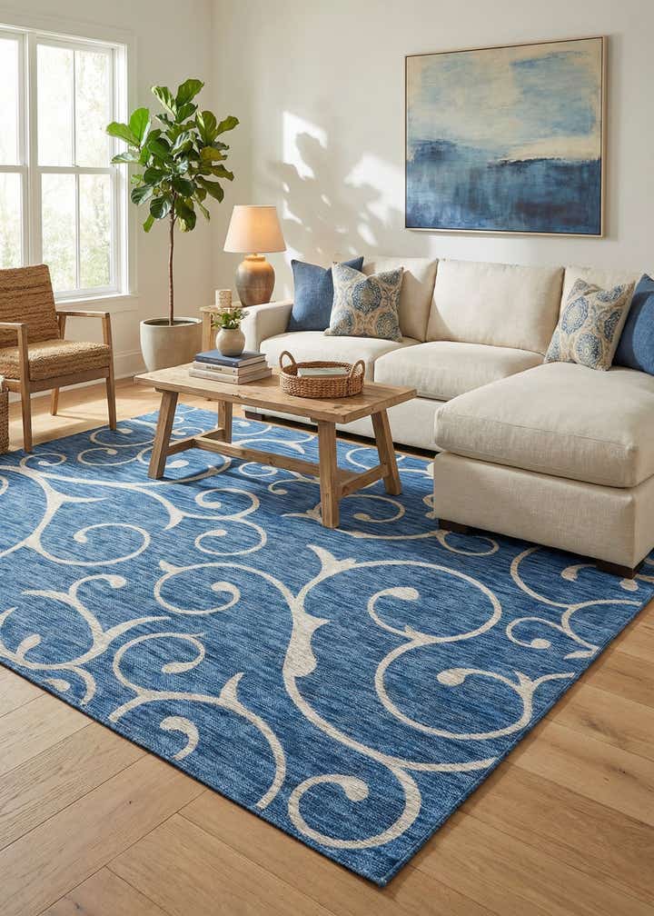 9' x 12' Easy-Clean Botanical Indoor / Outdoor Rug
