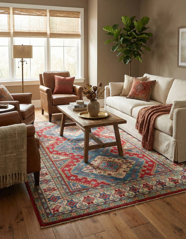 Detail image of 6' 8 x 9' 8  Hand Knotted Kazak Rug