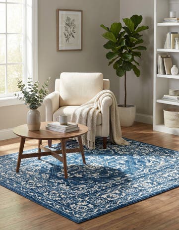 Blue Boston Square Rug