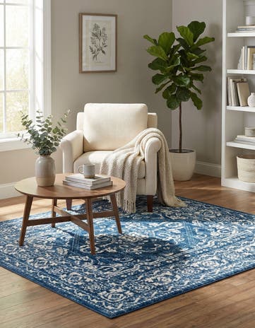 Blue Boston Square Rug