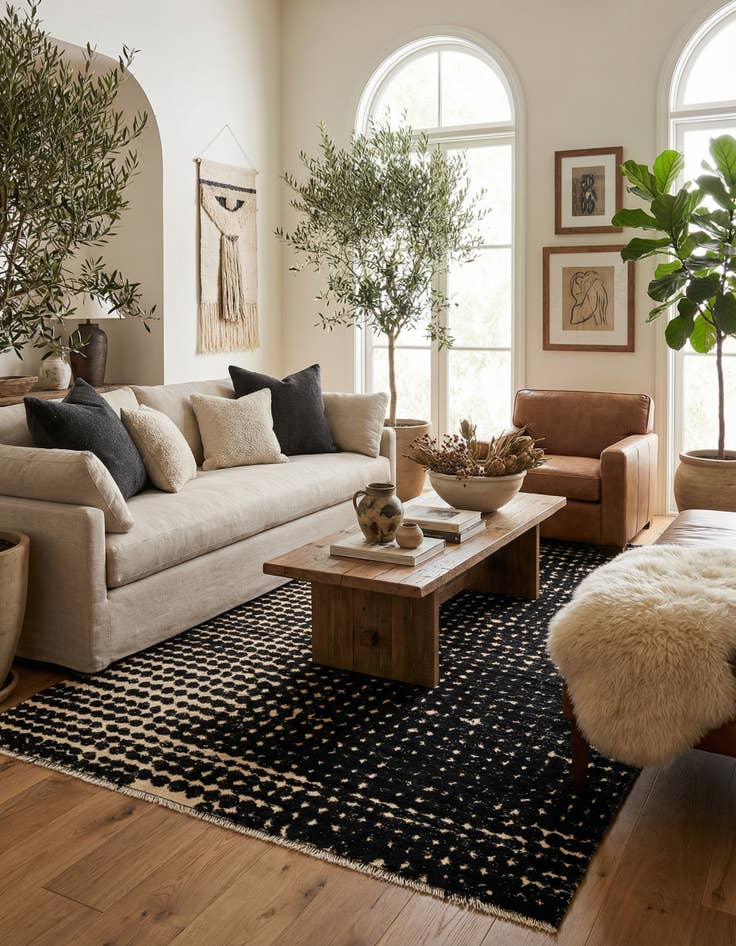 Detail image of 5' 6 x 8' 1  Hand Knotted Moroccan Wool Rug