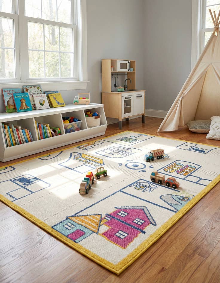 Detail image of 5' 3 x 7' 7  Washable  Indoor / Outdoor Rug