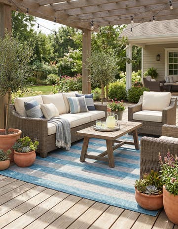 6' x 9' Easy-Clean Ribbon Indoor / Outdoor Rug