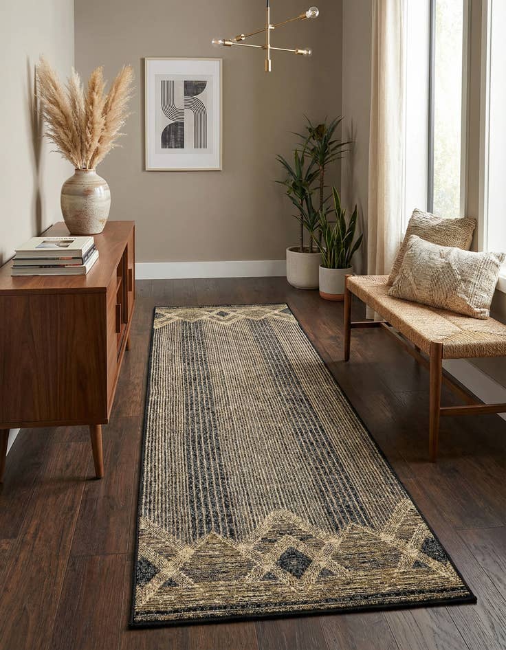 Detail image of 2' 7 x 10'  Washable Modern Indoor / Outdoor Runner Rug