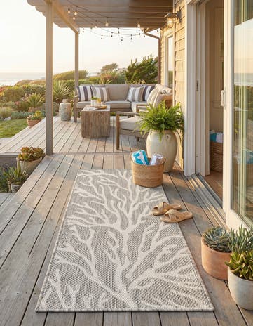 2' x 4' Easy-Clean Coastal Indoor / Outdoor Runner Rug