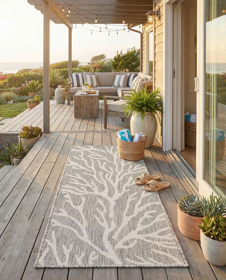 2' x 4' Easy-Clean Coastal Indoor / Outdoor Runner Rug