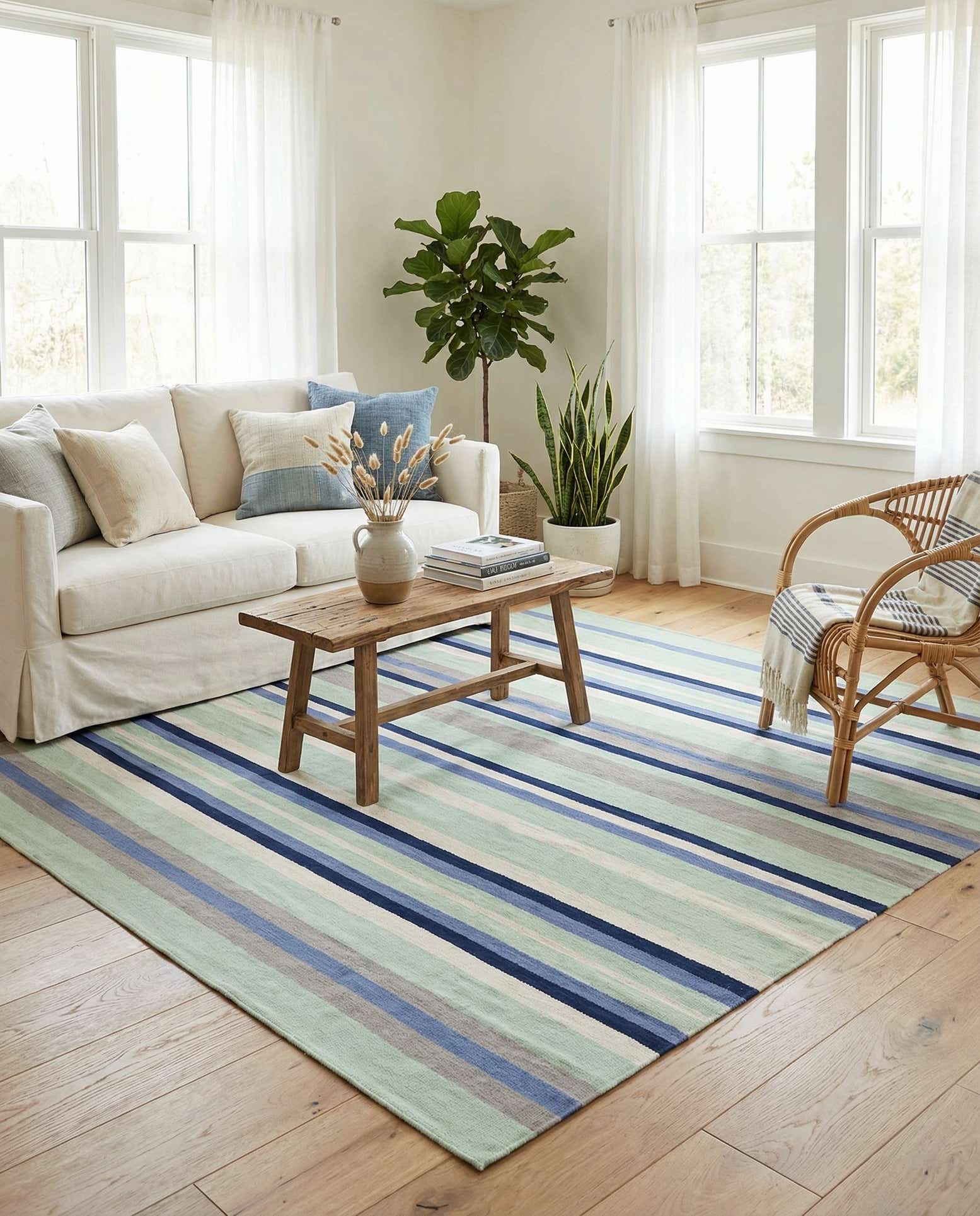 7' 10 x 7' 10 Hand Woven Flatweave Cotton Dhurrie Square Rug