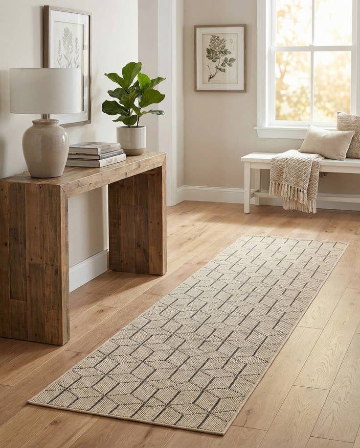 Detail image of 2' 7 x 12' Easy-Clean Lattice Indoor / Outdoor Runner Rug