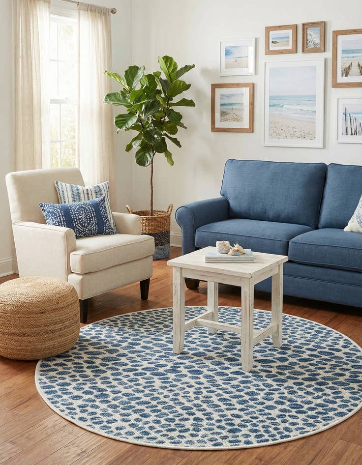 Detail image of 3' x 3'  Washable Jill Zarin Cape Town Indoor / Outdoor Round Rug