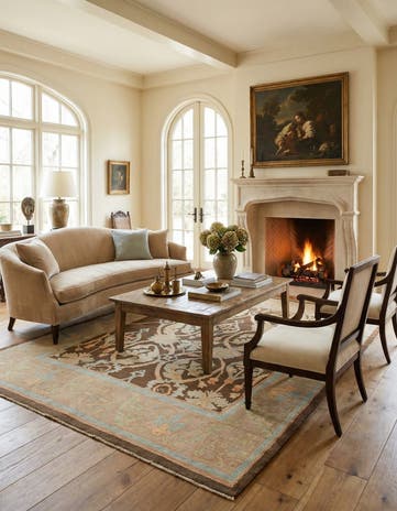 9' x 11' 10 Hand Knotted Oushak Wool Rug