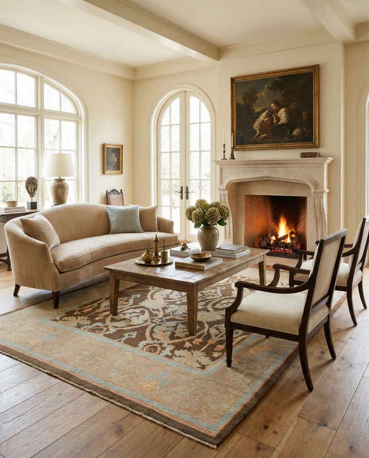 9' x 11' 10 Hand Knotted Oushak Wool Rug