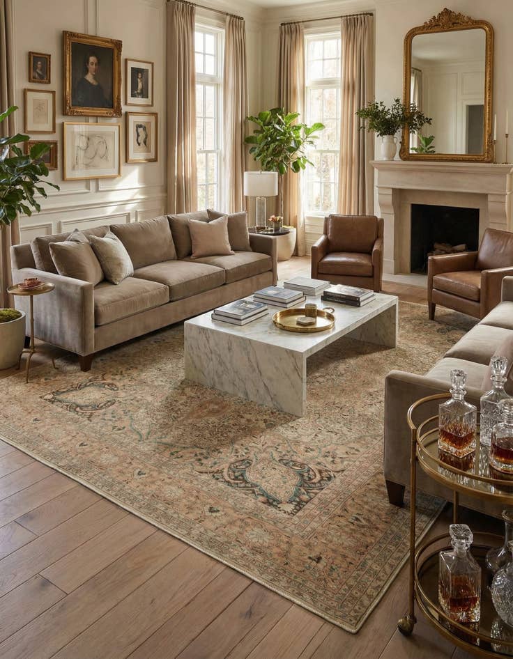 Detail image of 8' 1 x 12' 1  Hand Knotted Ultra Vintage Persian Wool Rug