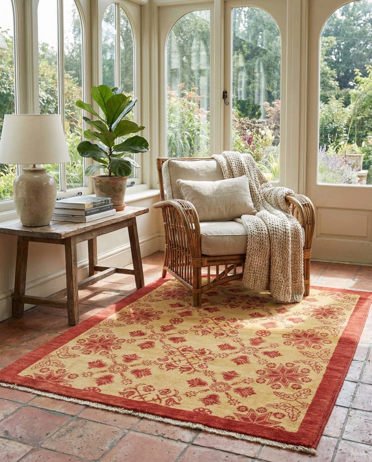 Detail image of 3' 9 x 4' 10 Hand Knotted Modern Ziegler Rug