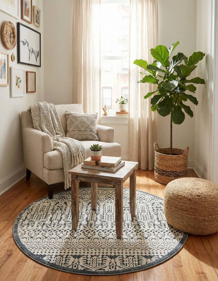 Detail image of 3' 3 x 3' 3 Uptown Cloisters Round Rug