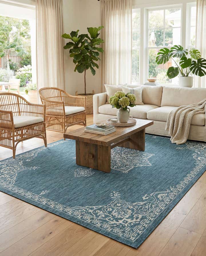 10' x 13' Easy-Clean Traditional Indoor / Outdoor Rug