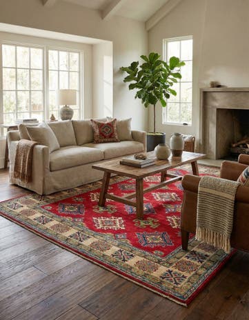 6' 5 x 9' 5 Hand Knotted Kazak Rug
