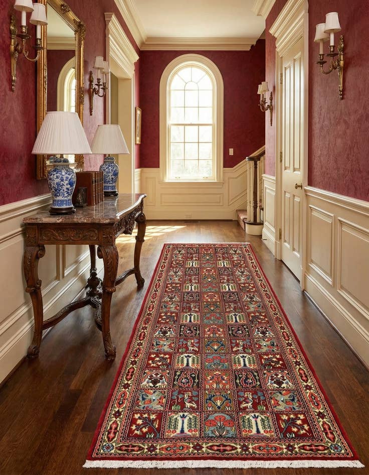 Detail image of  2' 7 x 6' 8  Hand Knotted Qom Persian Runner Rug