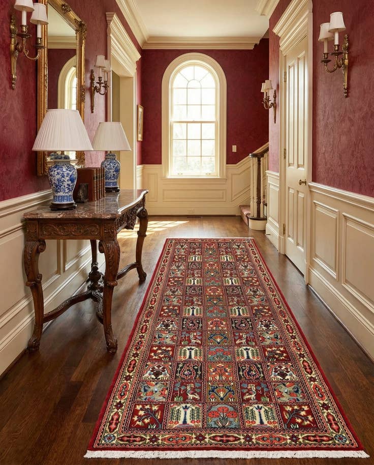 Detail image of 2' 7 x 6' 8 Hand Knotted Qom Persian Runner Rug