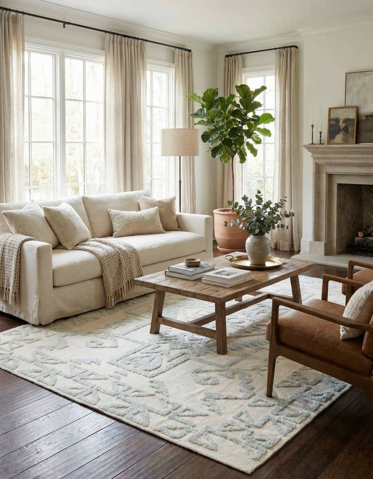 Detail image of  9' x 12'  Hand Knotted Moroccan Wool Rug