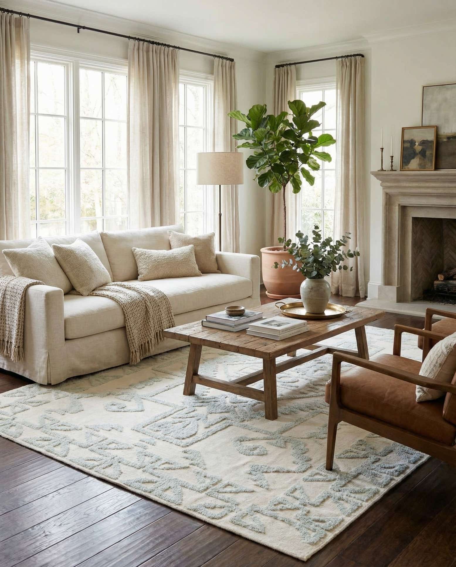 9' x 12' Hand Knotted Moroccan Wool Rug