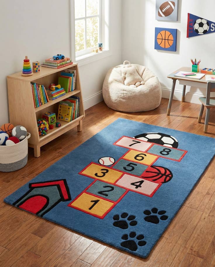 Detail image of 4' 1 x 6' 1 Playtime Kids Wool Freeform Rug