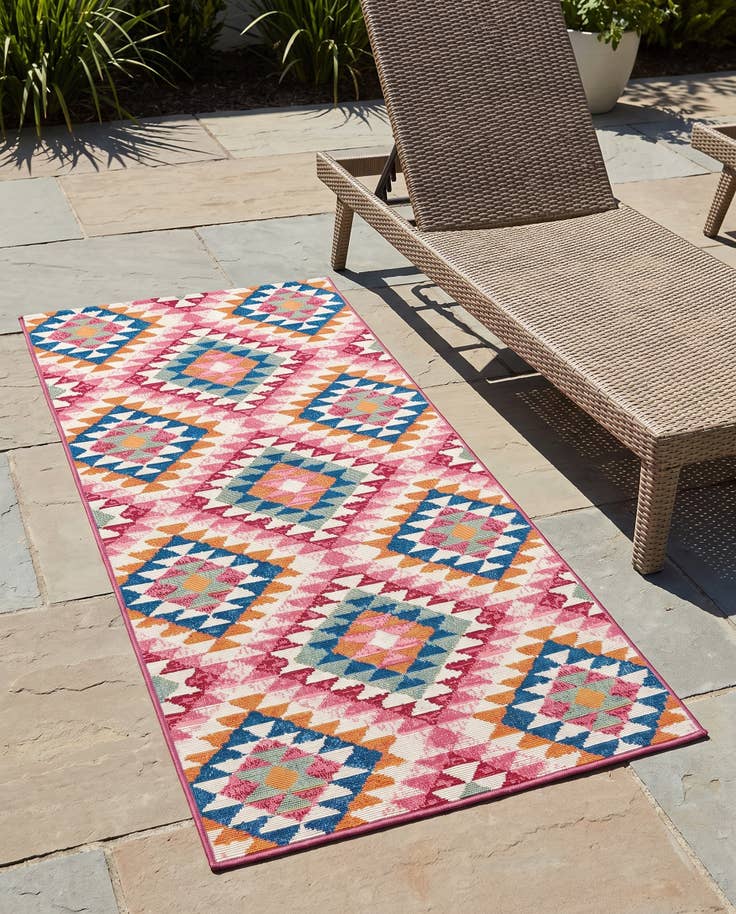 Detailansicht von 80cm x 160cm Leicht zu reinigen Southwestern Innen- / Außenbereich Läufer Teppich