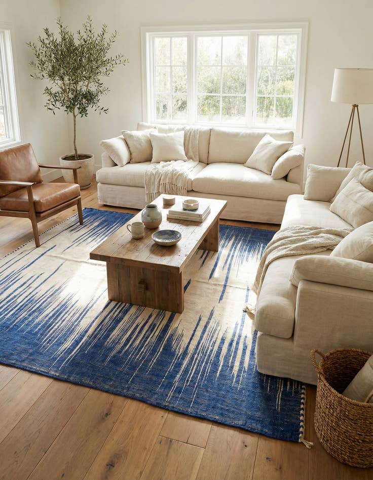 Detail image of 6' 4 x 10'  Hand Knotted Moroccan Wool Rug