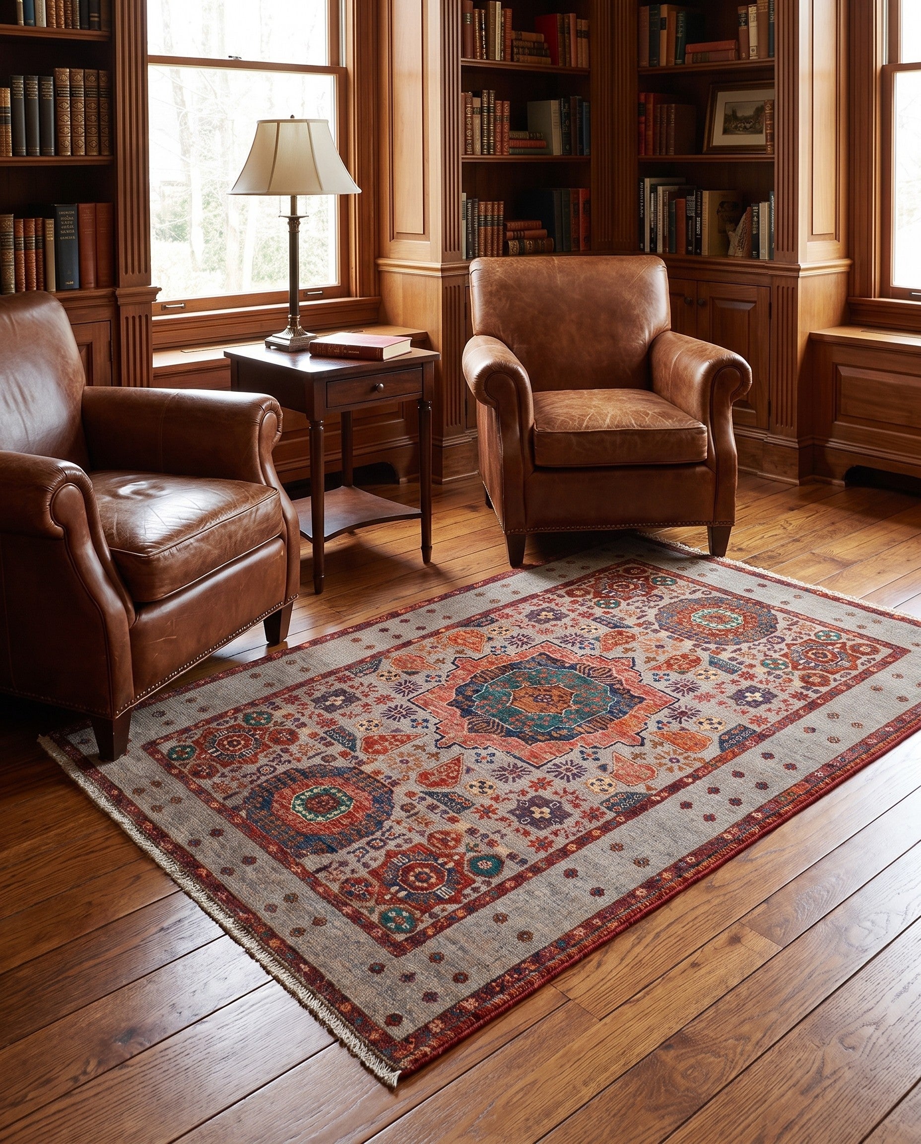 3' 5 x 5' 2 Hand Knotted Mamluk Ziegler Rug