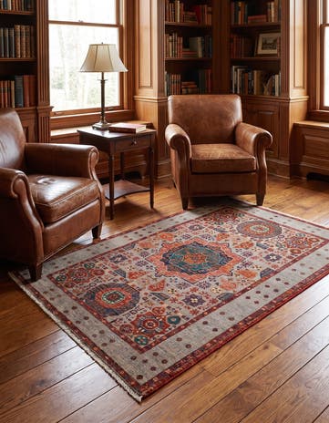 3' 5 x 5' 2 Hand Knotted Mamluk Ziegler Rug
