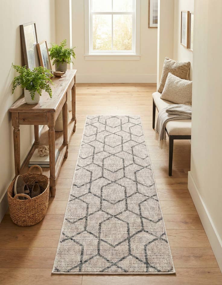Detail image of  2' x 6' Eco Trellis Runner Rug